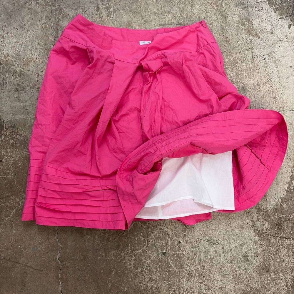Pure Alfred sung cotton‎ lined midi Vibrant Pink Skirt